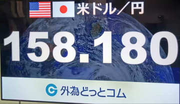 円安加速 1ドル＝158円台　1年ぶりの水準