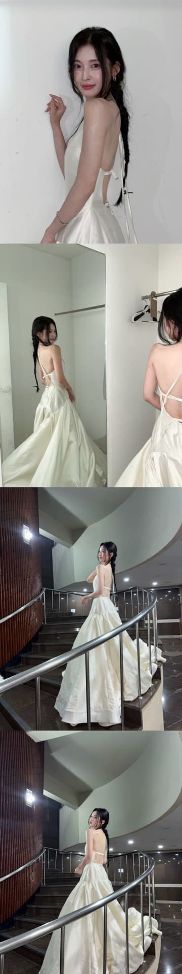 「直視できない！」アリン、大胆“バックレス”で魅了…美背中まる見えSHOTにドキッ【PHOTO】