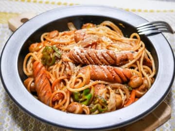 【かめきちパパさんレシピ】喫茶店の味を完全再現！家族が星5つ付けた「マイルドナポリタン」