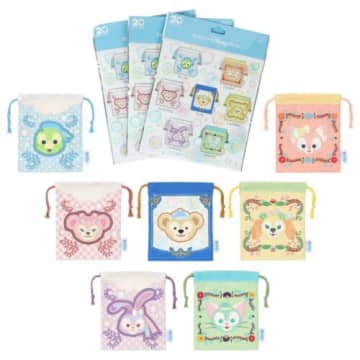 パークのデコレーションを巾着にデザイン ダッフィー＆フレンズ7種をランダム封入
