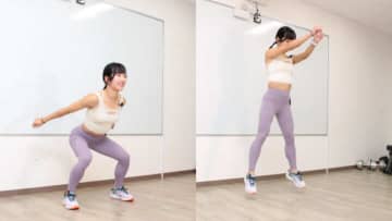 スクワットしながらジャンプをすると…脂肪燃焼効果がすごい！基礎代謝向上につながる筋トレ（まずは週1）