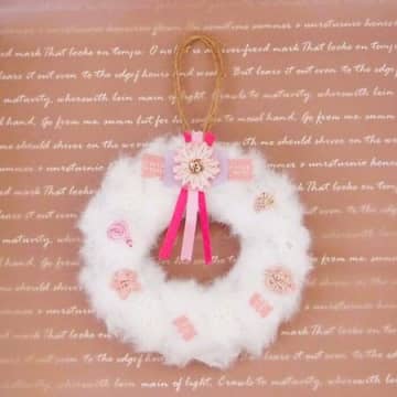 ふわふわが可愛すぎて、、今度は、リースです～　キュン！！