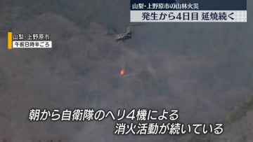 山梨山林火災　発生から4日目、延焼続く