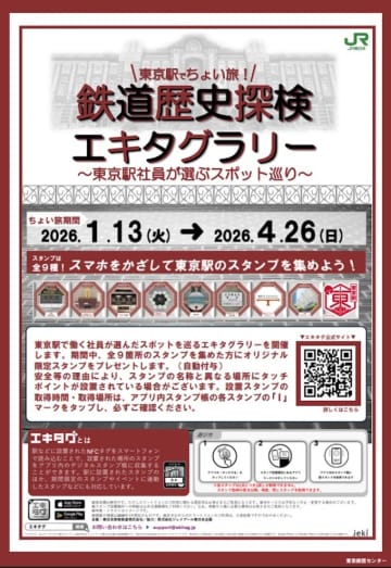 JR東、東京駅で社員選定スポットを巡る「エキタグラリー」 1月13日から開催