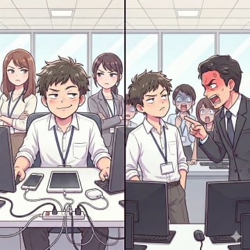 「ちょっとスマホを充電するだけ」職場の電気を勝手に借りる男→見つかった瞬間の一言にドン引き【短編小説】