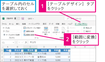 【Excel Q&A】テーブルを元の表に戻したい