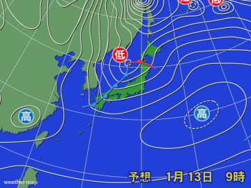 低気圧や前線通過後　再び冬型へ
