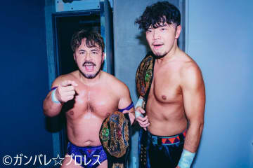 今成夢人＆冨永真一郎が“超難敵”鈴木みのる＆勝村周一朗を退け、SOGタッグ王座を死守！　「中間管理職なめんじゃねぇぞ！」