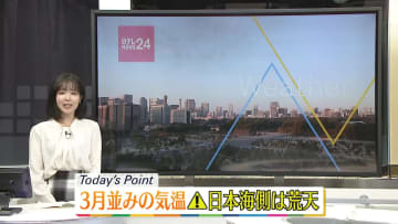 【天気】太平洋側は春先のような暖かさ　日本海側は荒れる…夜はふぶくところも