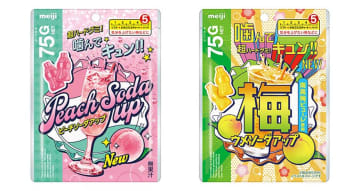 明治、「ピーチソーダアップ」販売経路拡大、「ウメソーダアップ」発売