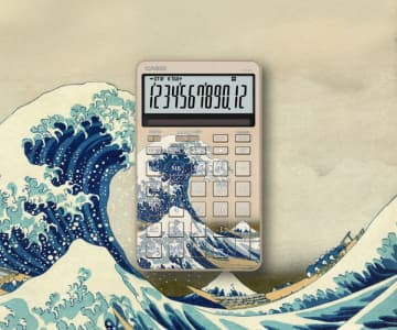 カシオ、葛飾北斎の名作をデザインした電卓