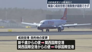 強風の影響　成田空港に着陸できず、目的地変更する便が相次ぐ
