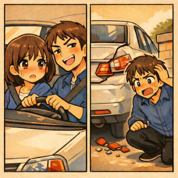 「運転下手だな(笑)代わりな」と馬鹿にする夫。だが、車庫入れの瞬間、思いっきりぶつけた結果【短編小説】