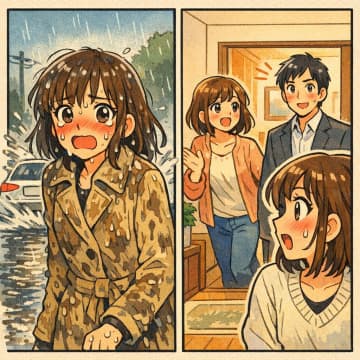 「うわ！危ない！冷たいなぁ…」雨の日に泥水を跳ね飛ばした車。その後、運転手と思わぬ再会…【短編小説】