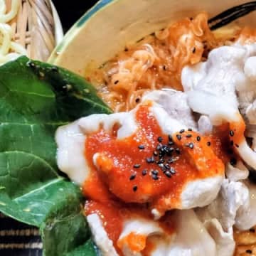 まろやか〜！茹で豚キムチ！新玉キムチ！茹で汁は鍋ラーメンに！