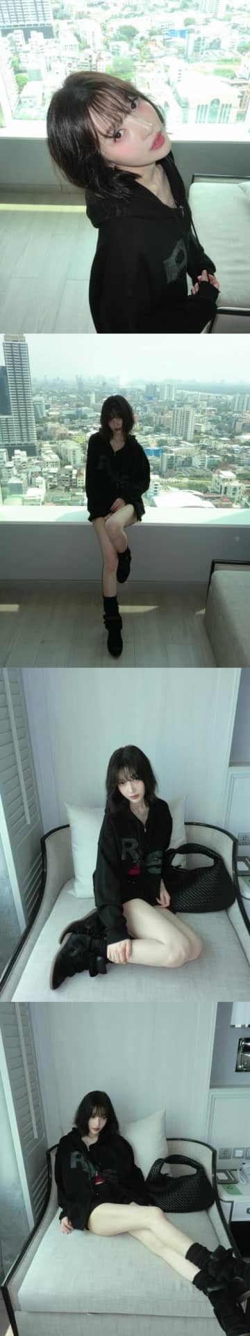 細すぎ注意　妄想をかき立てる“太もも全開ショット”で視線集中のジョイ、「痩せすぎ？」の声も