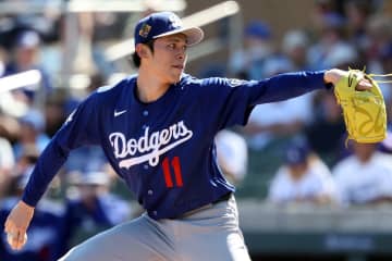 ドジャース佐々木朗希、OP戦初登板は3失点…最速158.6キロ計測も1回1
