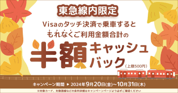 三井住友カード、東急線クレカ乗車で最大500円キャッシュバック