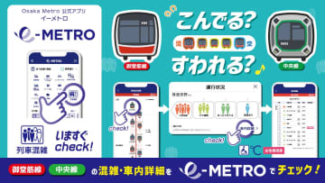 e METROアプリ、御堂筋線・中央線で混雑状況を見える化