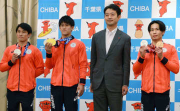 金メダルの体操・橋本選手ら　熊谷知事に快挙報告　パリ五輪でも活躍誓う　【2020東京五輪】