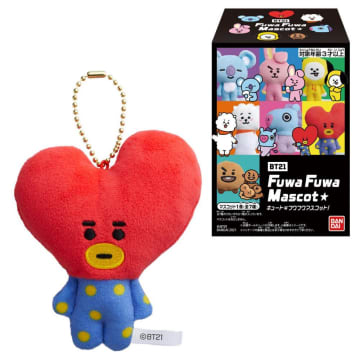 ふわふわ素材の「BT21」マスコット付き！お菓子売り場で出会ったら即お持ち帰りね。
