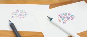 色とりどりの万年筆用インク楽しむ　ペン先のつけペン