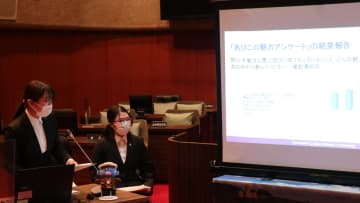 「“モノ消費”より“コト消費”」　星野市長に結果報告　川村学園女子大学の学生が「あびこの魅力アンケート」