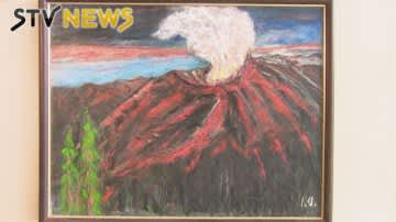 噴煙空高く…９６年前の噴火の被害を絵画で伝える「大正十勝大噴火展」