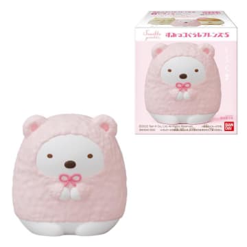 「すみっコぐらし」のお菓子付きフィギュアだよ～。お菓子売り場で見つけてね。