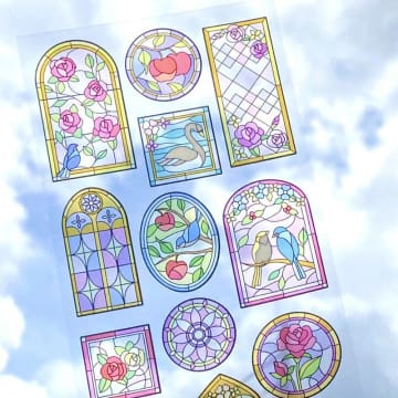 透け感がキレイ♡セリアで「ステンドグラス風」シールが買えるよ～！