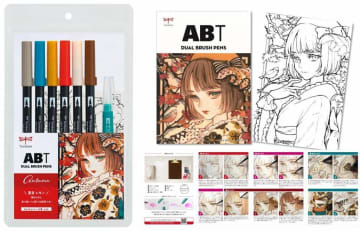 トンボ「ABT 6色イラストセット」　人気作家のお手本＆レッスン付き