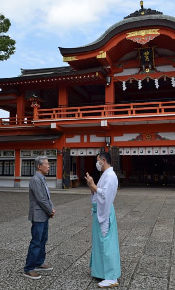 大河ドラマ「鎌倉殿の13人」で千葉常胤役　岡本信人さん千葉神社を参拝　共演者とトークショー、歴史談義に花