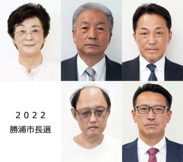 勝浦市長選が告示　5新人名乗り　前市長死去に伴い、8月28日投開票