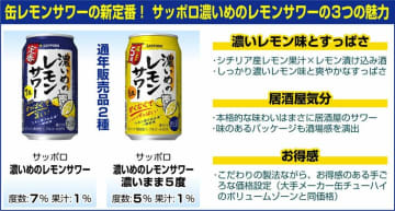 新定番「サッポロ濃いめのレモンサワー」季節の数量限定品を先取り！　爽やかな夏から落ち着いた秋へ