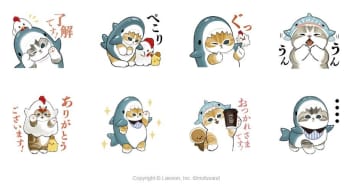 サメにゃんのLINEスタンプが激カワ～♡無料でゲットできるよ～！