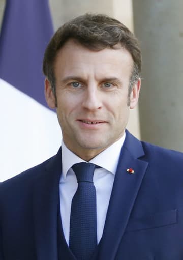 フランスのマクロン大統領（ゲッティ＝共同）