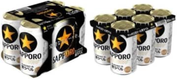 ライフ、紙使用量を大幅削減した「サッポロ生ビール黒ラベル」6缶パックをテスト販売