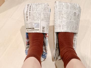 災害時に役立つ。道具不要の「新聞紙スリッパ」作ってみた。