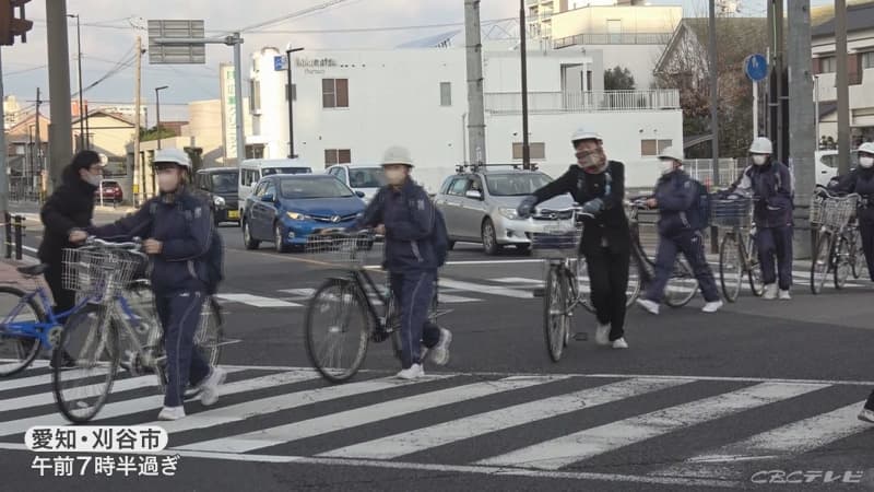 「歩行者が多いところでは自転車は降りて」の伝統受け継ぐ　愛知・刈谷市で中学生が交通安全呼びかけ
