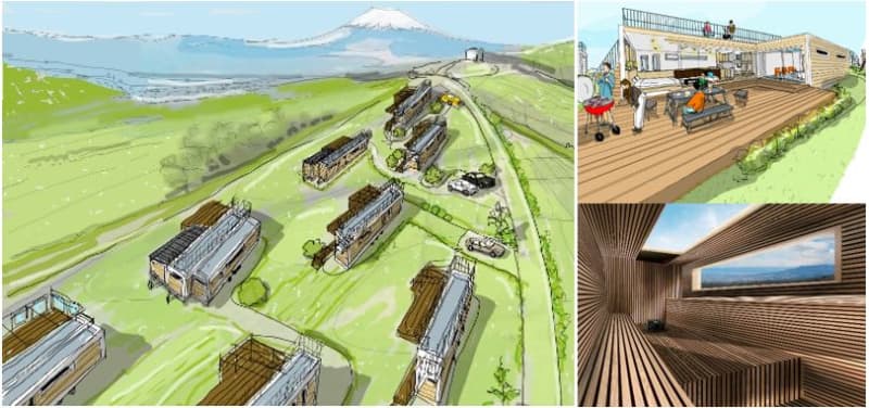 富士山や駿河湾の絶景パノラマが楽しめる　箱根熱海エリアにグランピング施設がオープン
