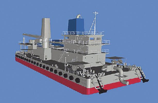 本間組／浚渫工事対応で中継ポンプ船建造、圧送距離最大１６キロ延長