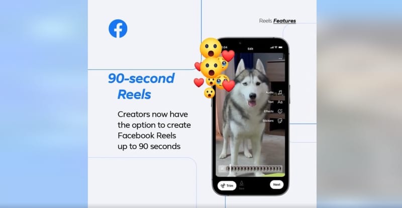 Facebookのショート動画「リール」が最大90秒に延長！ テンプレート機能も追加されます