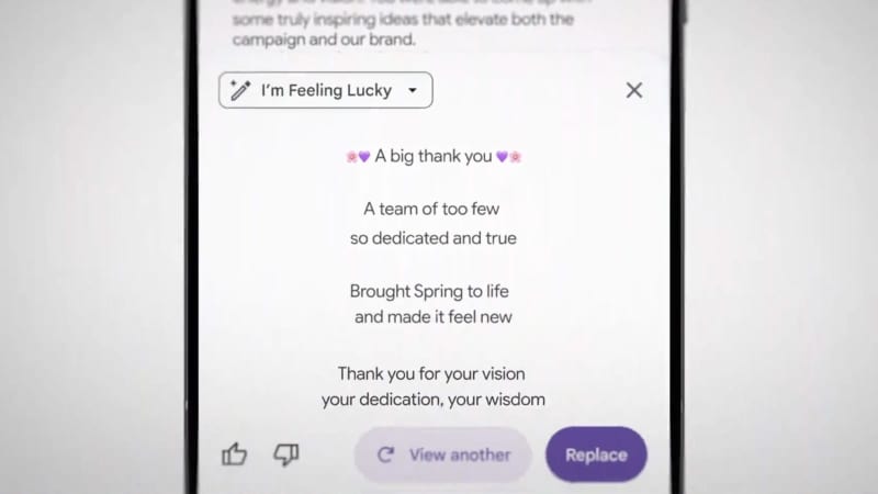 Google’s new AI features write text for Gmail, …