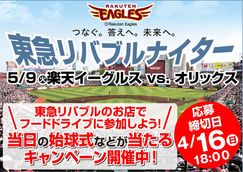 It seems that there is a campaign where the first ball ceremony of Rakuten Eagles wins by lottery!