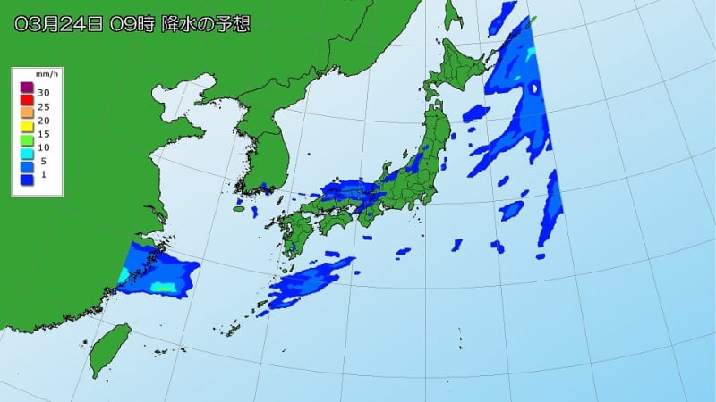 日本海側は午前中を中心に雨 関東は上着要らずの暖かさに