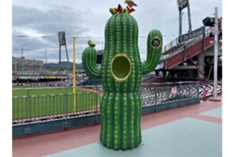New objects at Mazda Stadium, such as a too realistic “Tagame” and a 3m “Cactus”