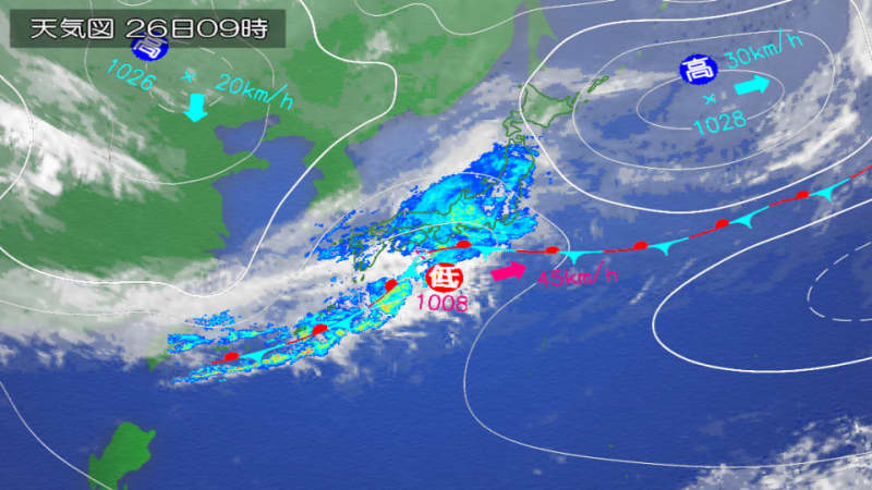 広い範囲で雨 西日本は午後、次第に天気回復