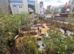 神戸の都心に癒しの空間が出現　JR三ノ宮駅前、日本庭園が完成　喧噪離れるひととき、期間限定で開放