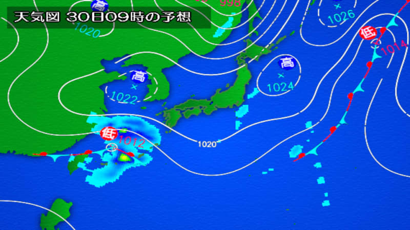 広くお花見日和に 沖縄は雷雨に注意