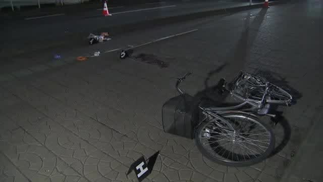 A man on a bicycle was hit by a car and died in Natori City.
